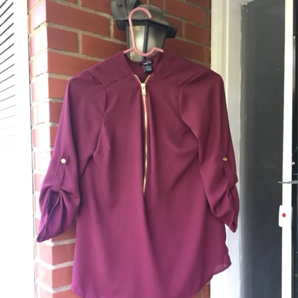 Long sleeve burgandy top - Picture 4 of 6